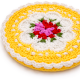 Handcrafted Cotton Yarn Yellow Floral Crochet Doily